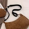 Corduroy Shoulder Bag with Mini Coin Pouch Crossbody Bags for Your Necessities