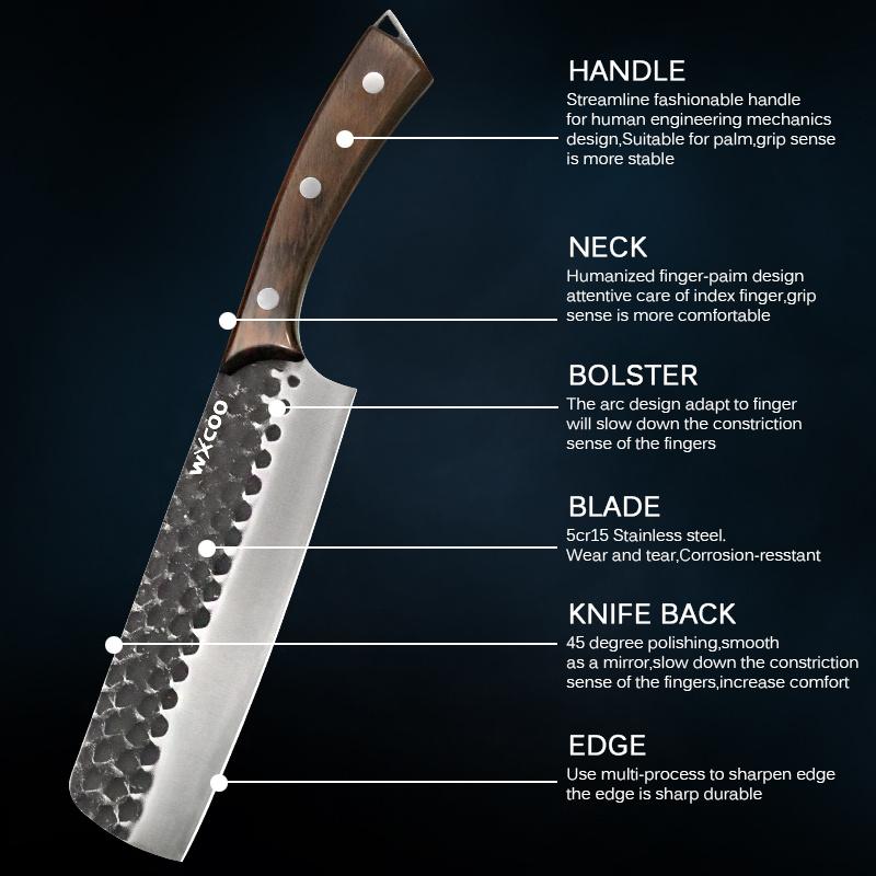 4PCS Kitchen Chef Knife Set Stainless Steel Boning Knife Multipurpose Knife Utility Knife Barbecue Knife