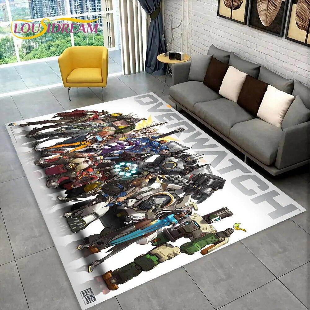 Overwatch Game Gamer DVA  Area Rug,Carpet Rug for Home Living Room Children's Bedroom Sofa Doormat Decor,kids Non-slip Floor Mat