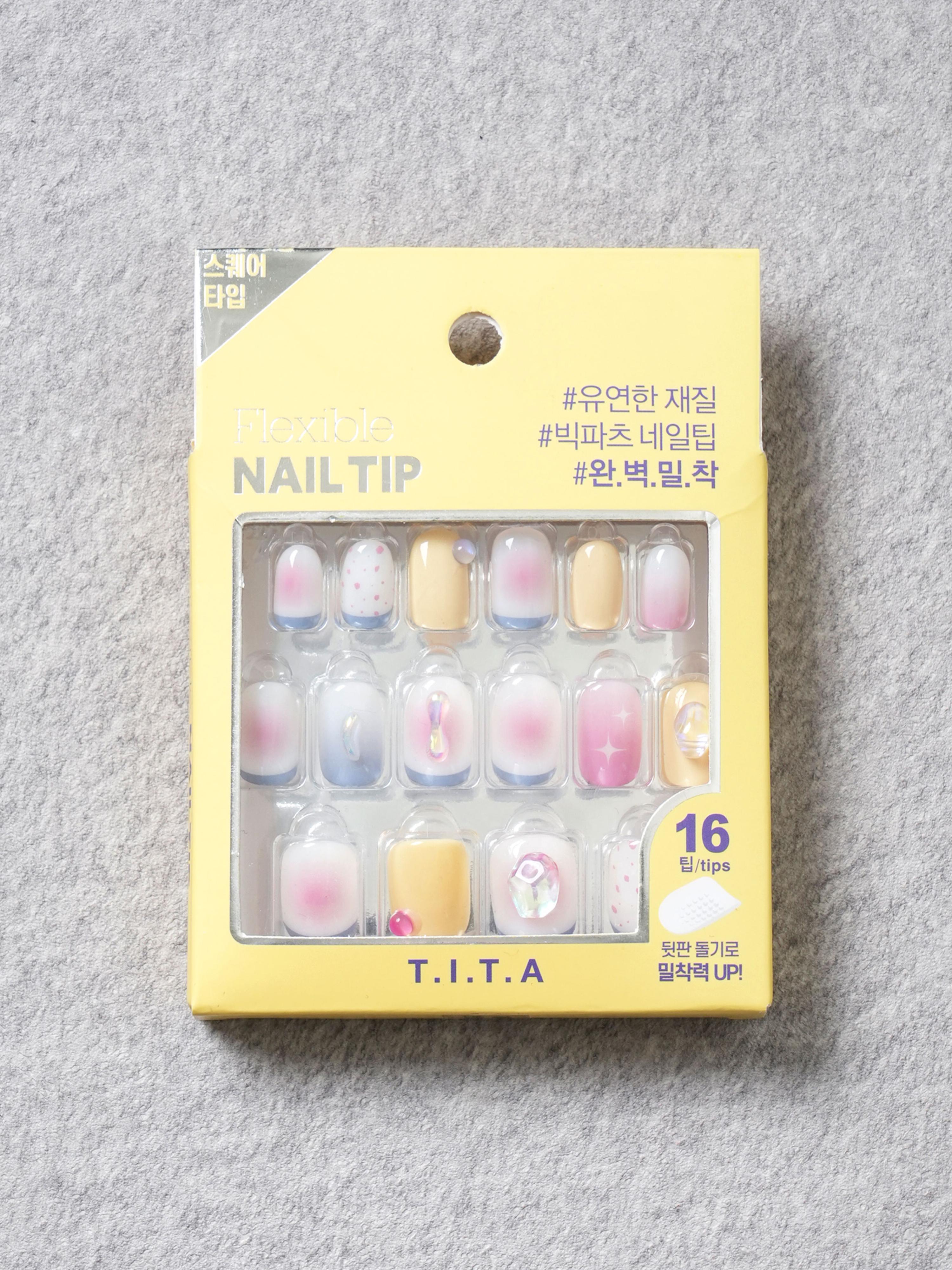 25SS Tita Press Square Press-On Nail Tips #4 1ea