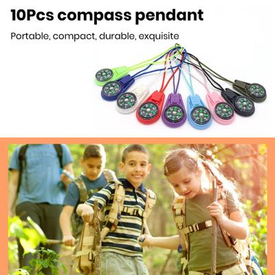 10 brújulas de camping, tamaño compacto, alta sensibilidad, posicionamiento preciso, fácil lectura, diseño con cordón, brújulas pequeñas para senderismo y supervivencia.