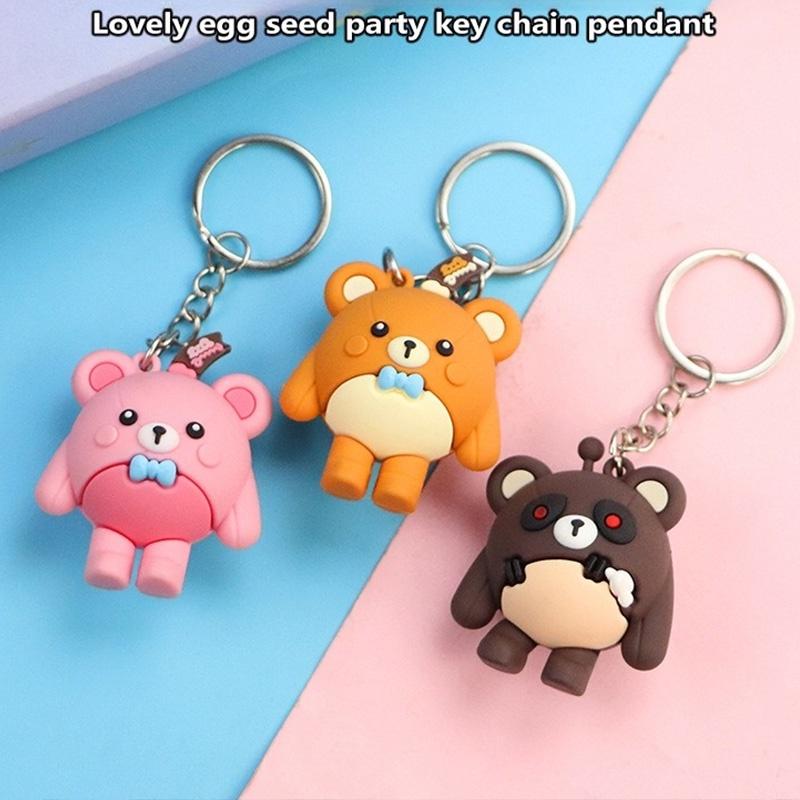 Keychain Eggie Party Pendant Bear Figure Keyring Bag Decoration Kid Gift Unisex