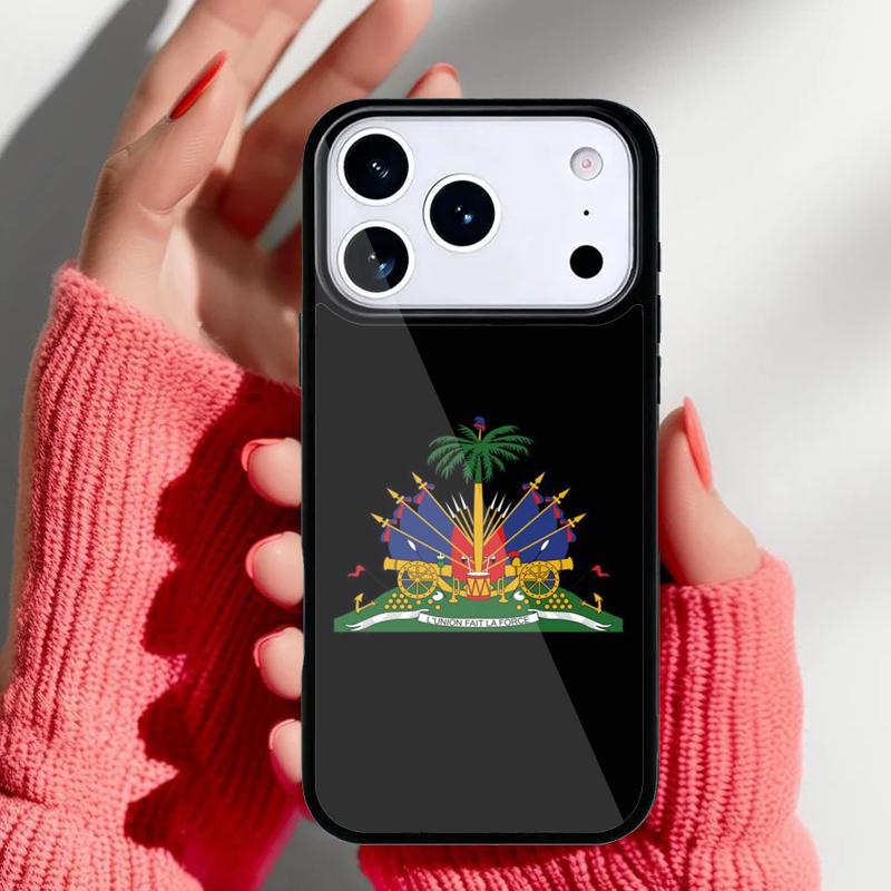 

Haiti Haitian Flag Phone Case for iPhone 17 16 15 14 13 Pro Max Back Cover for 12 11 Pro Coque iPhone 14