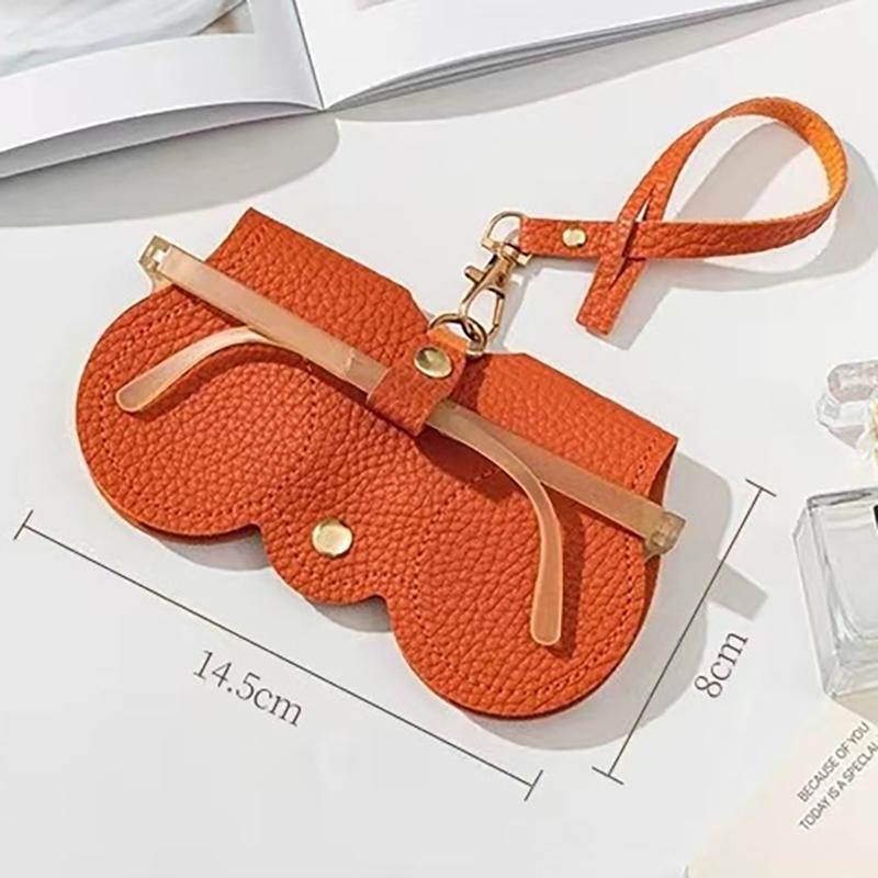 Pu Sonnenbrillentasche, Tragbares Brillenetui, Schutzhülle für Sonnenbrillen, Niedlicher Brillenclip, Minimalistische Damen-Brillentasche