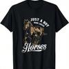 Just A  Who Loves Horses T Shirt Gift Love Riding Horse