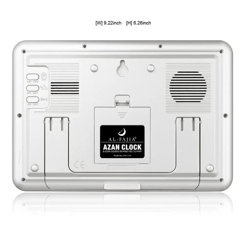 Larger LCD Screen Azan Clock 8 Athan Sounds Multi-languages Hijir Gregorian Calendars Muslim Prayer Desk Alarm Clock Gifts