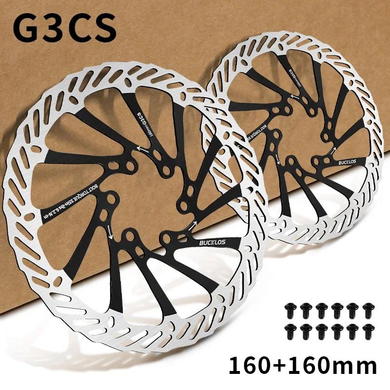 BUCKLOS Bike Brake Rotor G3 160mm 180mm 203mm Hydraulic Disc Brake Rotors with 6pcs Bolts for MTB Mountain Bicycle Accessories