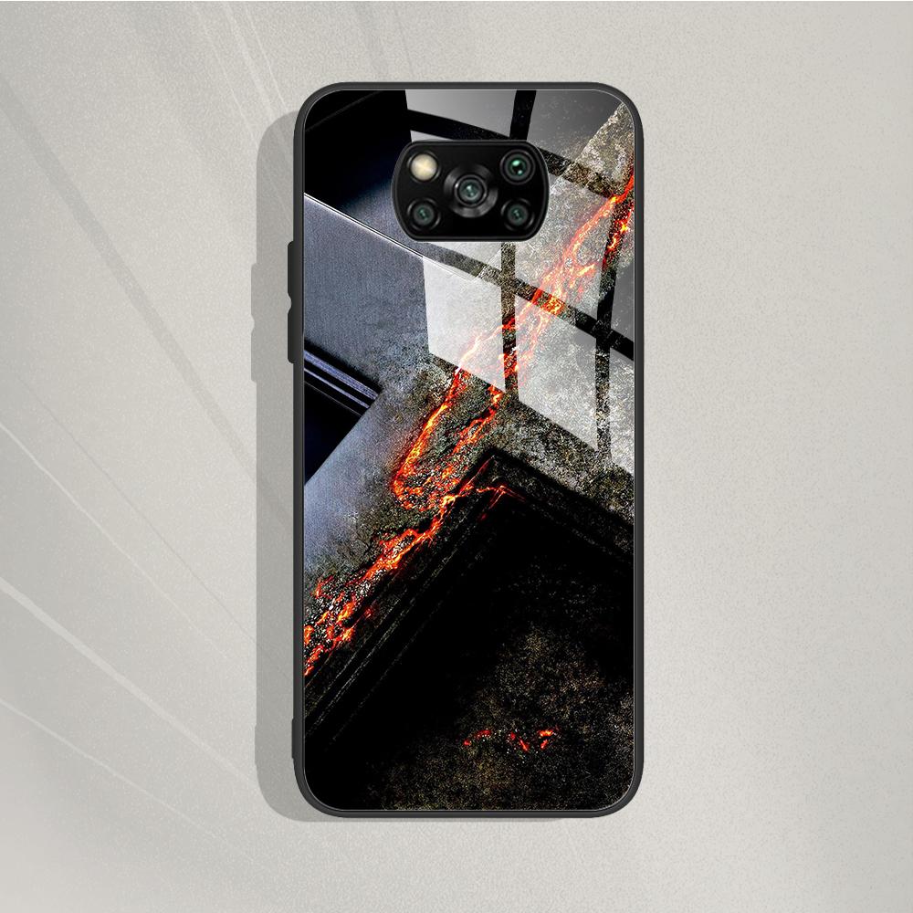 For Xiaomi Poco X3 X 3 Pro NFC X3Pro Pocox3 Pro Stylish Painted Cover Tempered Glass Phone Case For Poco X3 Pro Back Cover Coque