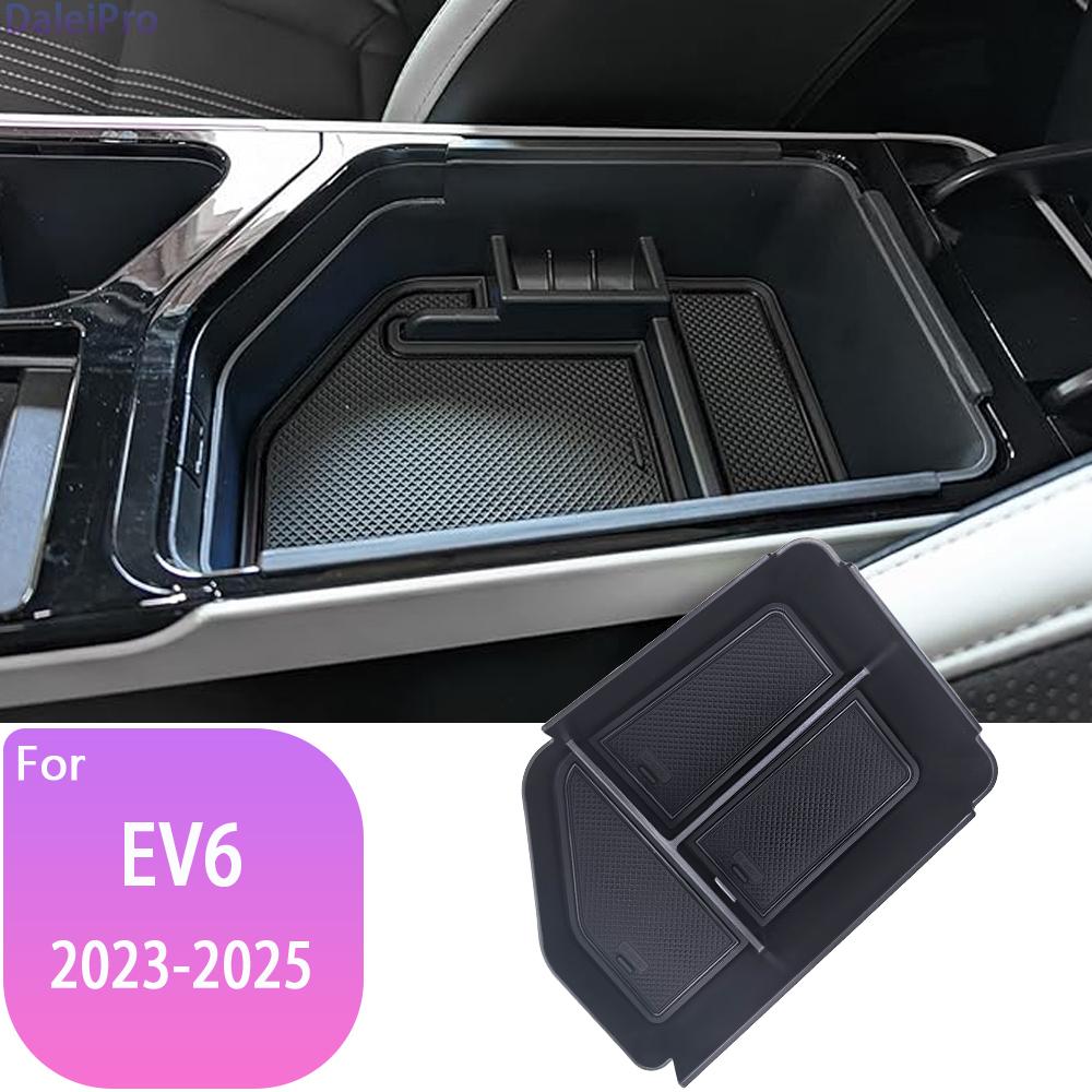 Car Armrest Box For KIA EV6 EV6 2023 2024 2025 Center Console Organizer Tray Armrest Box Car Phone Holder Box Accessories