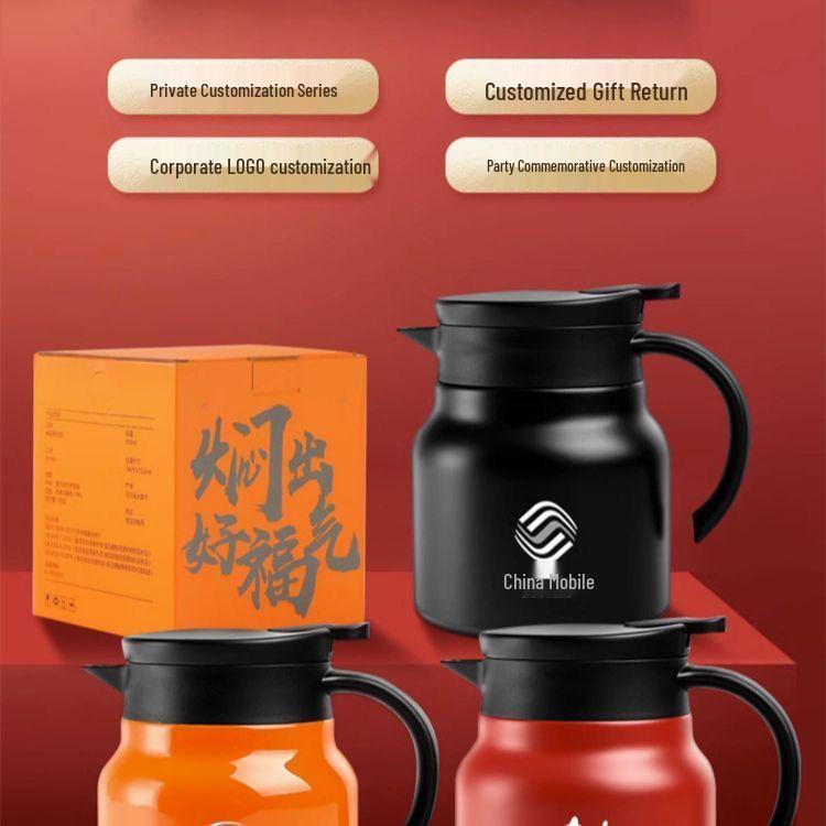 316 Stainless Steel Thermos Flask with Engraved Logo - Corporate Opening Celebration Gift for Customers.