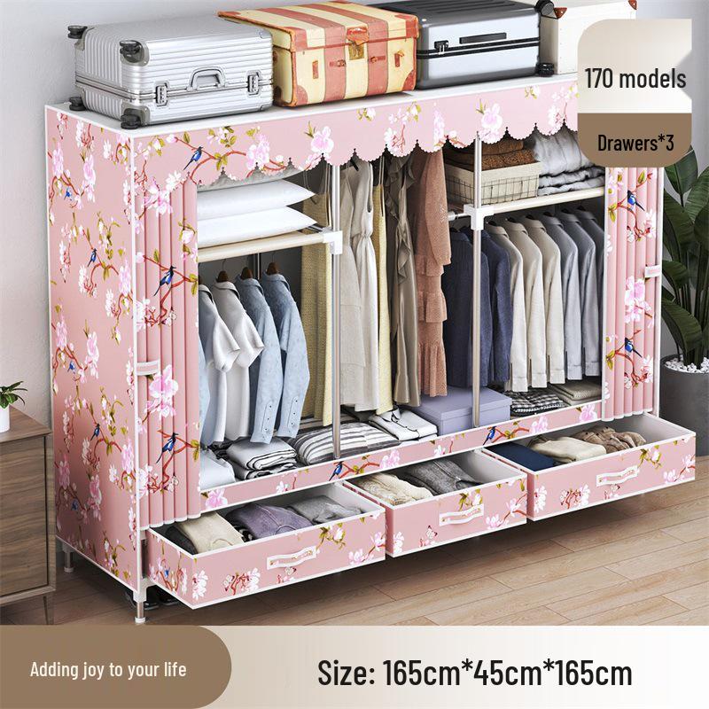 Wardrobe with Dustproof Drawers - Ideal for Rental Rooms