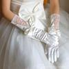 Accessories Dinner Dress Party Autumn Bow Women Satin Gloves Lace Long Gloves Etiquette Mittens