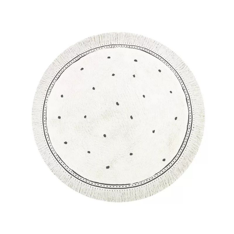 Round Fluffy Carpet For Living Room With Tassels,White Hairy Nursery Play Mat For Children,Soft Plush Bedroom Rugs For Kids