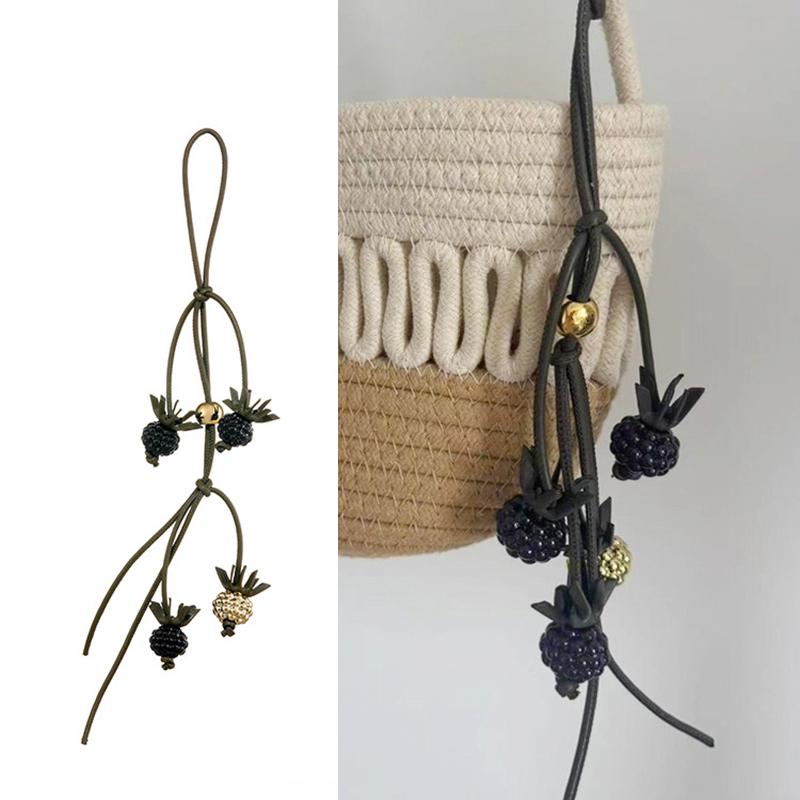 New Berry Raspberry Blackberry Tomato Cowhide Bag Charm For Women's Bag Fashion Decoration Pendant Hanging Bag Accessories