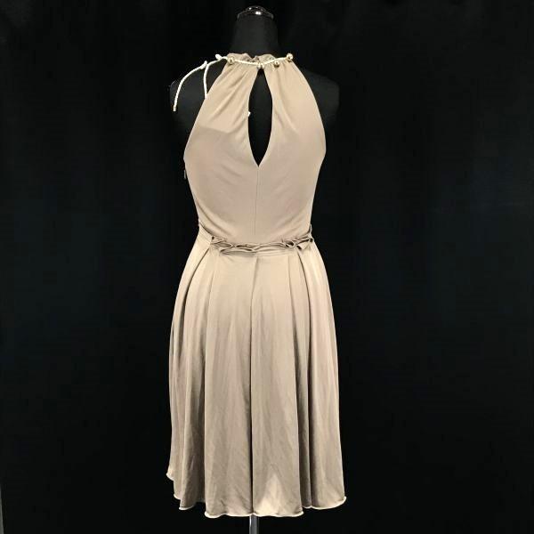 New with Tag PAULE KA Sleeveless Knee-Length Flare Dress/Size 36/S/Beige/Formal(USED)