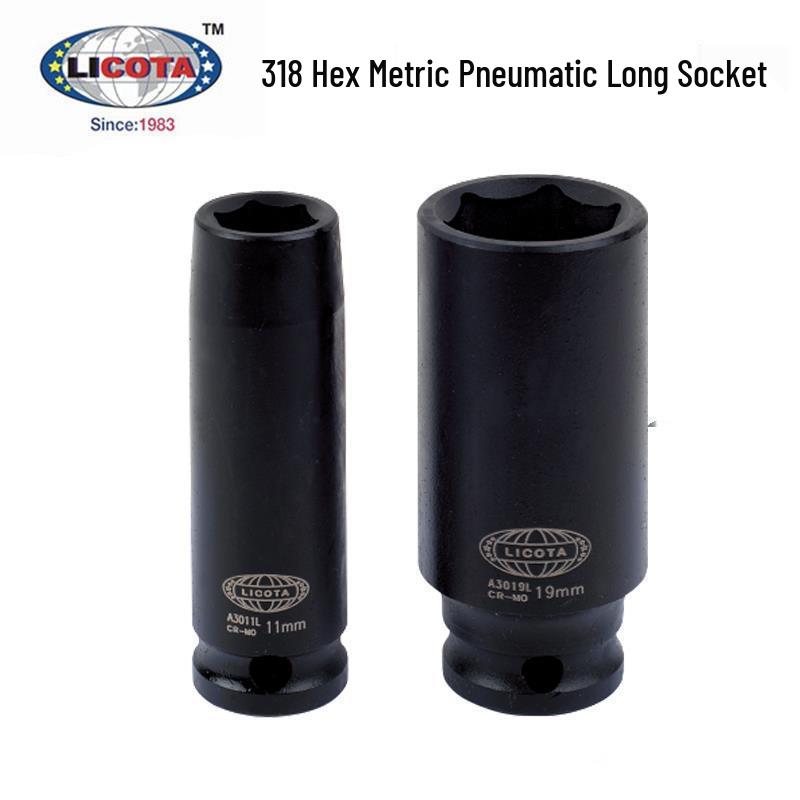 LICOTA 3/8 Hex Pneumatic Long Socket, Metric 6-22mm 6mm