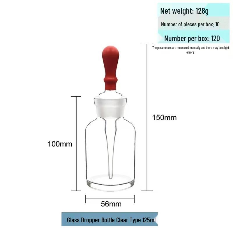 125ml Clear Borosilicate Glass Dropper Bottle