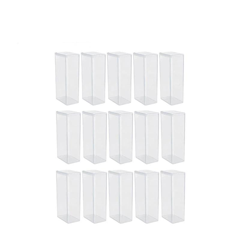 Mini Clear Plastic Storage Box 1/10 Pack Stackable Rectangular Organizer for Jewelry Beads Cosmetic Sample Storage