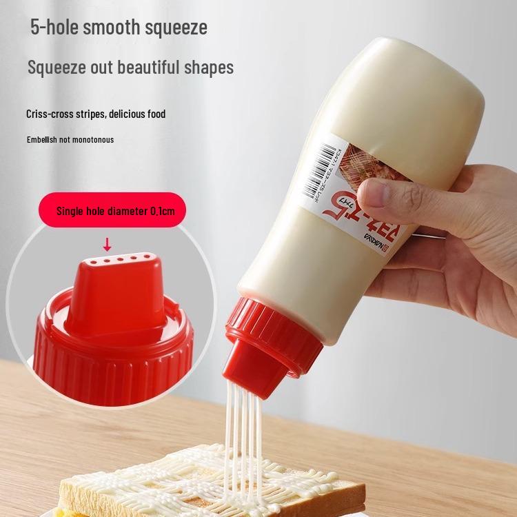 Potravinářská víceotvorová stlačovací láhev na kečup, salátovou zálivku a džem