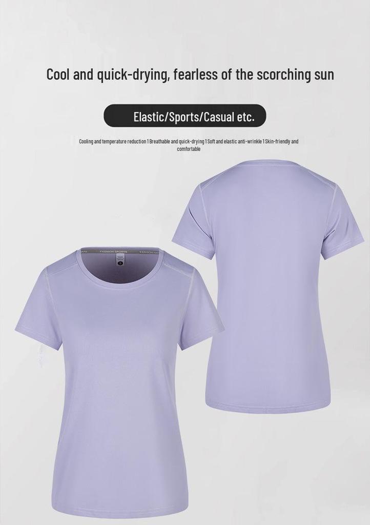 Women's Quick-Drying Breathable Running T-Shirt - Half Sleeve, Customizable Logo