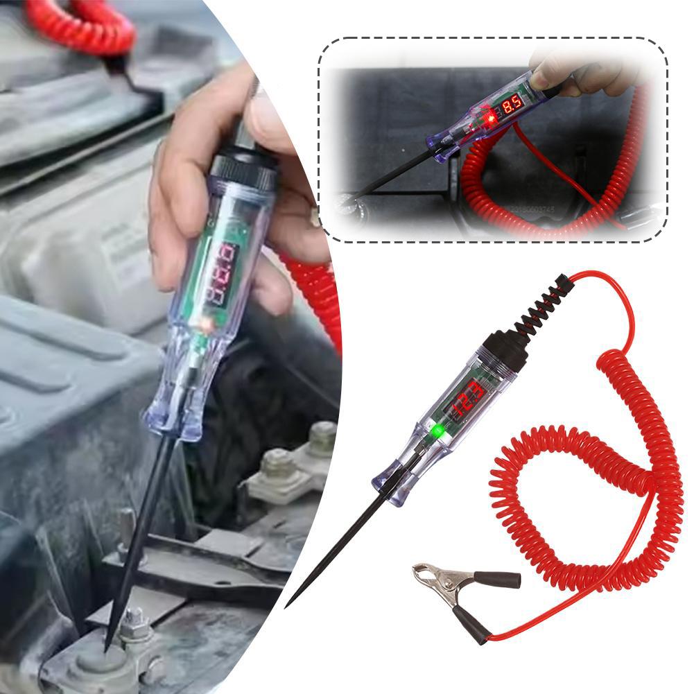 24V 48V 90V DC Car Digital Display Test Pen Circuit Tester Auto Diagnostic Probe Electric Measuring Pen Heavy Duty Repair Tools