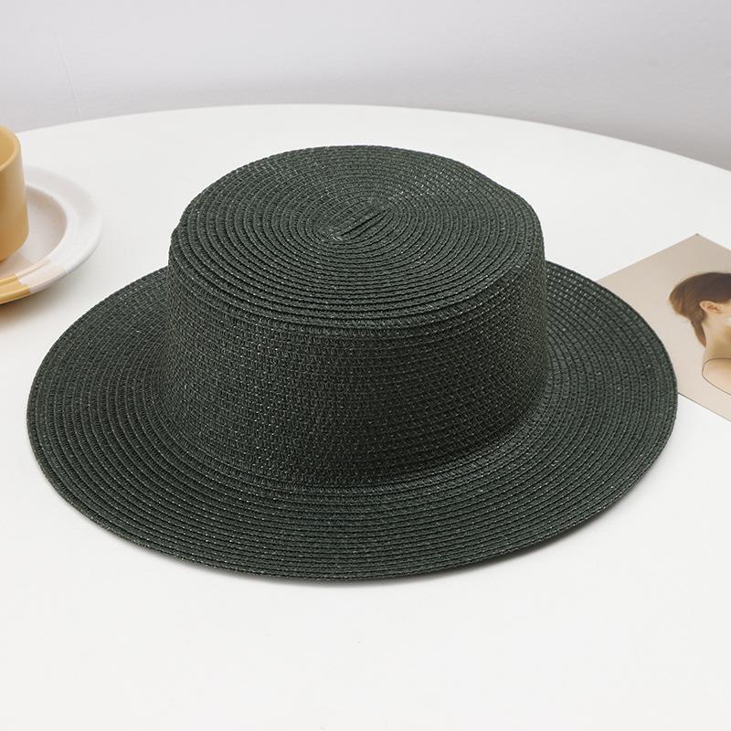 New Color Flat-top Straw Hat Women's Summer Sunshade Sunscreen Hat Versatile Beach Travel Breathable Sun Hat