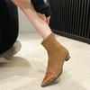 Women's Boots Temperament Pointed Leather Boots Fashion Casual Short Boot High Quality Suede Low Heel Ankle Boot Bottines Femmes