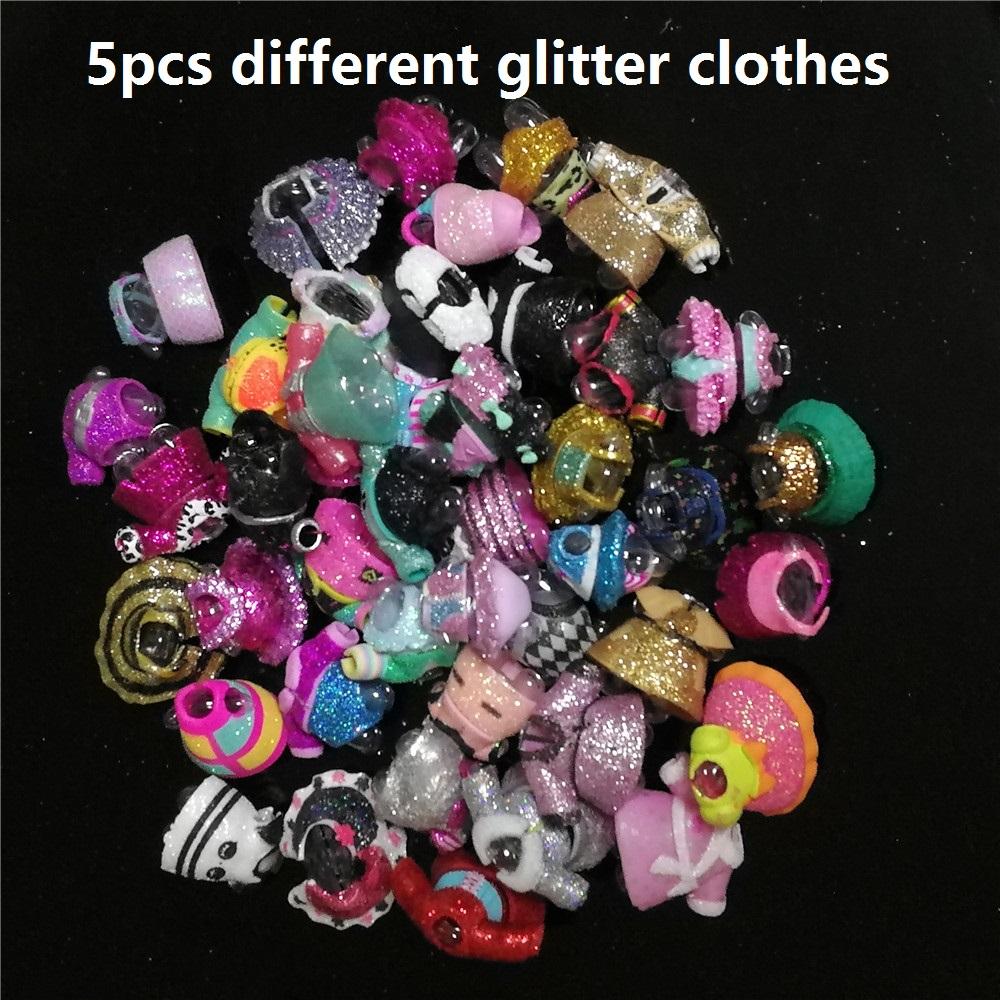 5/10/20pcs / Lot Glitter Dress Clothes Lols  Dolls Accessory for 8cm Sister Mini Outfits Kid Girls Toy Gift Randomly
