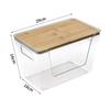 Transparent Bamboo Lid Storage Box - Stackable Kitchen Organizer for Seasonings & More