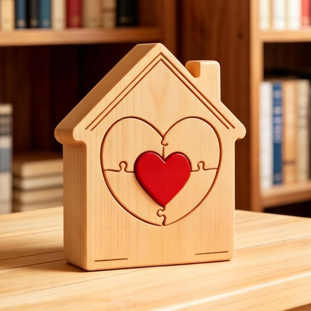 Desk Wood Statue Collectible Tabletop Ornament Desk House Shape Sculpture for Living Room Bedroom Study Dining Room RV