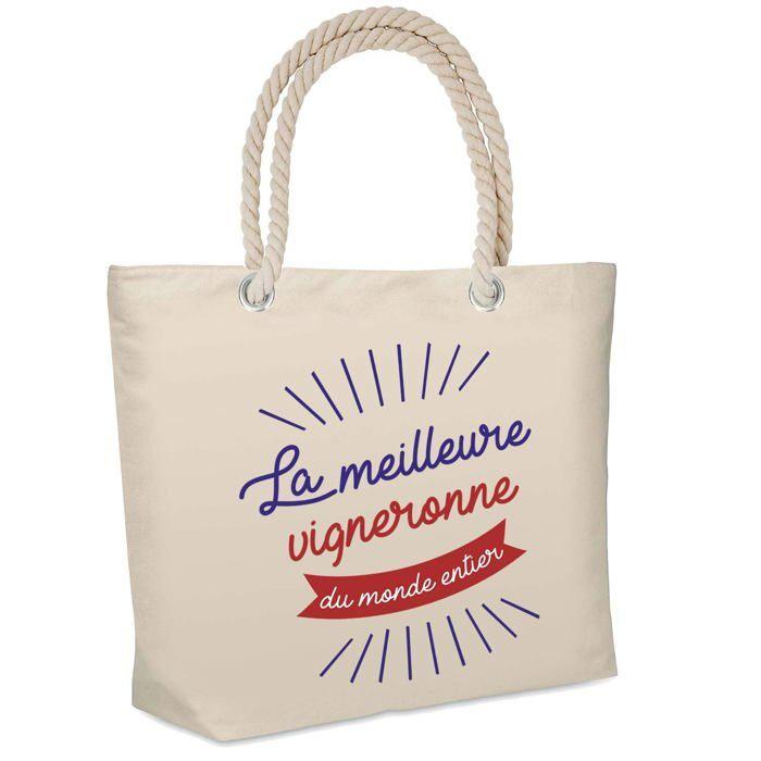Sac de plage - PLANETEE - Glacière souple - Coton naturel - Grande contenance - Imprimé en France