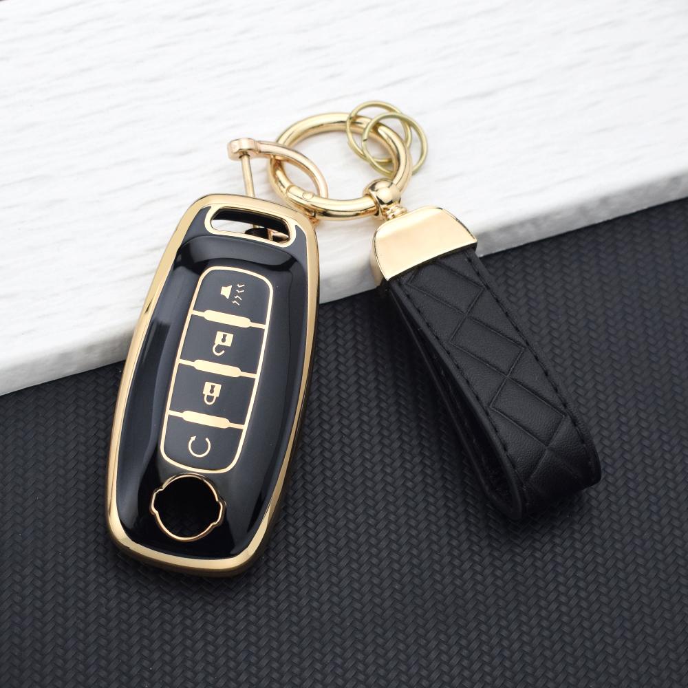 4 Buttons Tpu Car Key Case Cover Shell For Nissan X-Trail T33 Qasqhai J12 Qashqai Juke Ariya Altima Teana Keychain