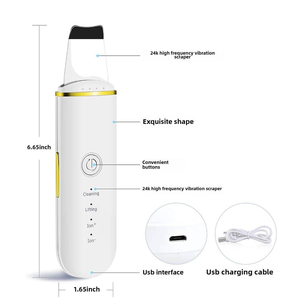 Ultrasonic Leather Shovel Machine Pore Cleaner Blackhead Removal Blackhead Instrument Import and Export Leather Shovel Knife Beauty Instrument