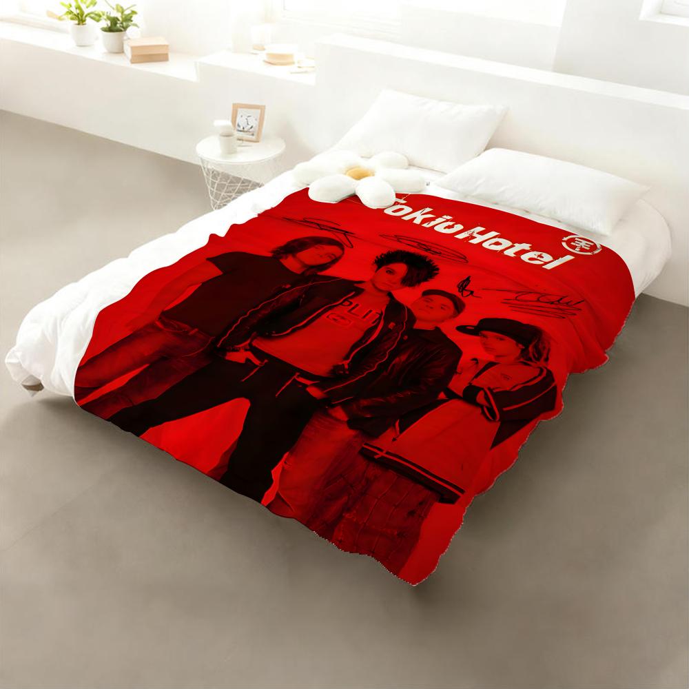 Coperta in Flanella Morbida e Accogliente della Rock Band Tokio Hotel Leggera Delicata sulla Pelle per Divano Letto Ufficio e Viaggio
