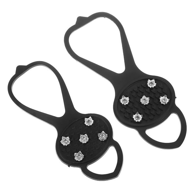 Winter Sport Shoe Cover For Women Men 2Pcs 5/8-Stud Anti-Slip Ice Claws Snow Climbing Spike Grips Crampon Cleats Boots Cover