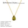 St. Delan Stainless Steel Zircon Teardrop Necklace - December Birthstone