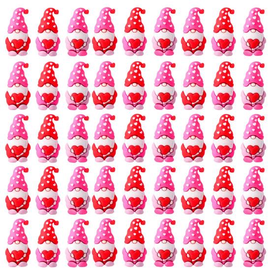 Mini Gnome Figurines Set for Hide And Seek Game Valentines Day Heart Gnomes Red Pink Unique Home Table Decor Romantic Gifts