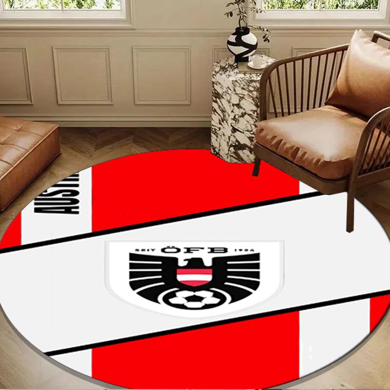 Austria Football Emblem Round Mat Home Decor, Chair Rug For livingroom,Bedroom, Doormat Home Decor Birthday Gift Christmas Gifts
