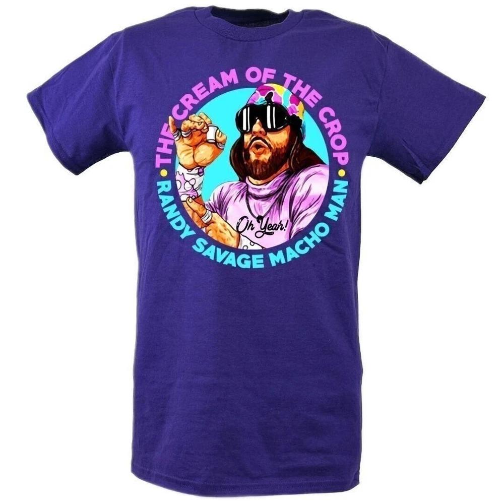 Macho Unisex Randy Savage Cream Crop Graphic Tshirt M
