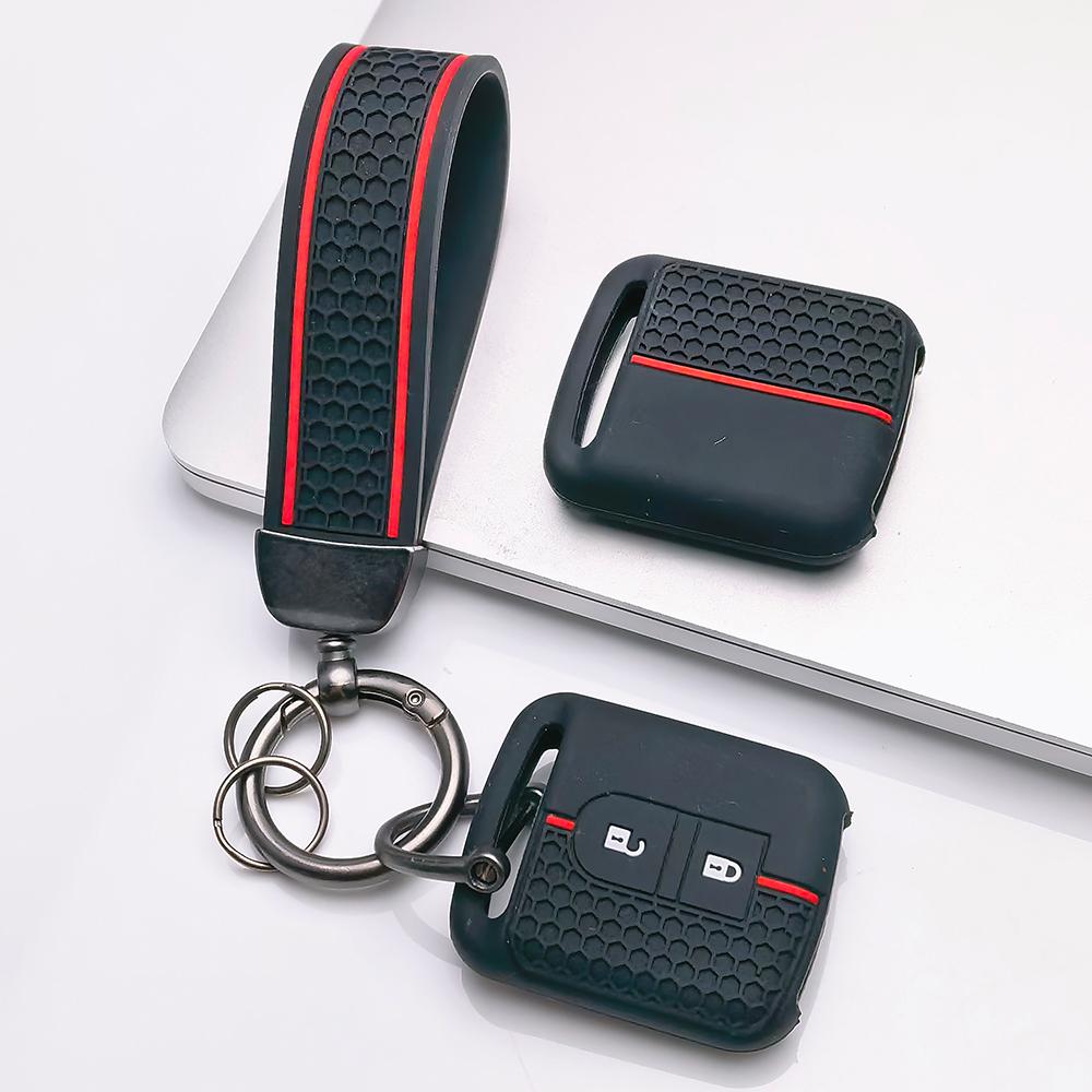 Key Fob Cover for Nissan Qashqai Micra Tiida Sunny Livina Sylphy with Keychain Anti-Scratch Surface Shockproof Structure Soft Grip Texture