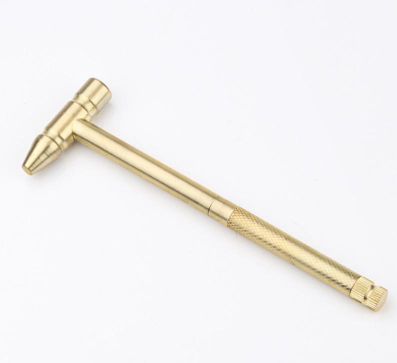 New 6 in 1 Micro Mini Multifunction Multi Brass Hammer 3 kinds Screwdriver Bits Pocket DIY Tools small round hammer  5 in 1