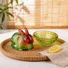 Glass Rabbits Candy Dish With Lid, Candy Bowl With Lid, Funny Candy Jars, Muti-Color Tabletop Dessert Plate Snacks Bowl Egg Tray