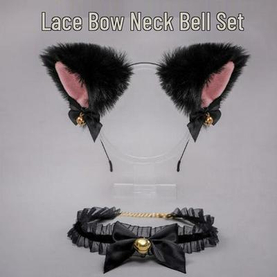 Serre-tête sexy en dentelle avec oreilles de chat pour femme avec pince à cheveux antidérapante