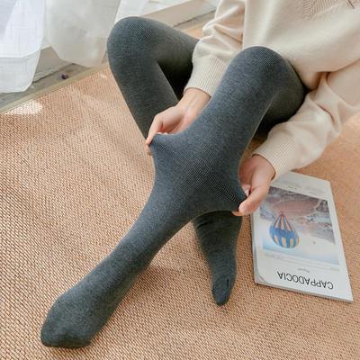 Women's Plus Velvet Thick Vertical Striped Leggings - Warm Autumn/Winter One-Piece Step-On Pants