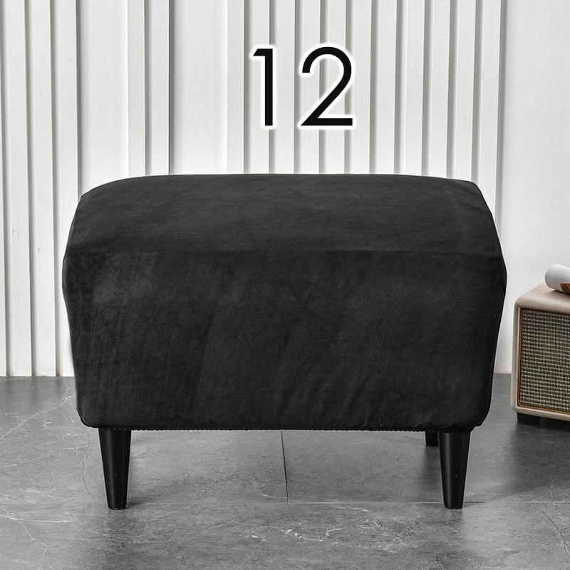 American Style Footstool Cover Rectangle Elastic Ottoman Cover High Quality Velvet Furniture Protector Footrest Slipcover