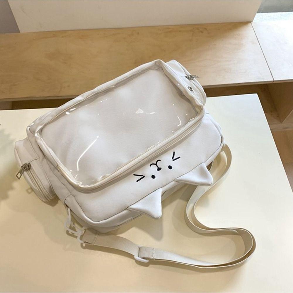 

Y2K Cat Itabag Nylon Transparent Crossbody Bag Sweet Outdoor белый