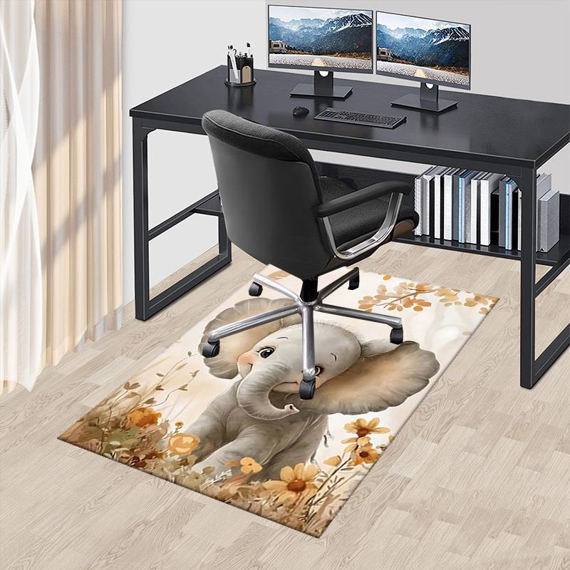 

1pc Anime Elephant Chair Mat - Cute Cartoon Design, Non-Slip Office Rug for Home Decor, Suitable for All Seasons, Perfect Gift Idea.H046 60cm by 90cm