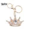 Rhinestone Keychain Pendant Sparkling Rhinestones Inlaid Crown Design Key Durable Metal Holder with Lobster Clasp Lightweight Car Bag Decoration Ring