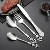European Style Stainless Steel Steak Knife, Fork, and Spoon Set for Western Restaurant or Household Use