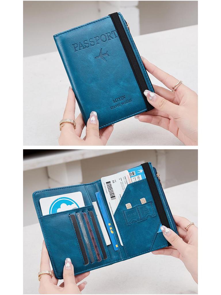 2024 Damen RFID Diebstahlsichere Reisepass-Tasche - Multifunktional, Schlicht, Einfarbig Reisehalter